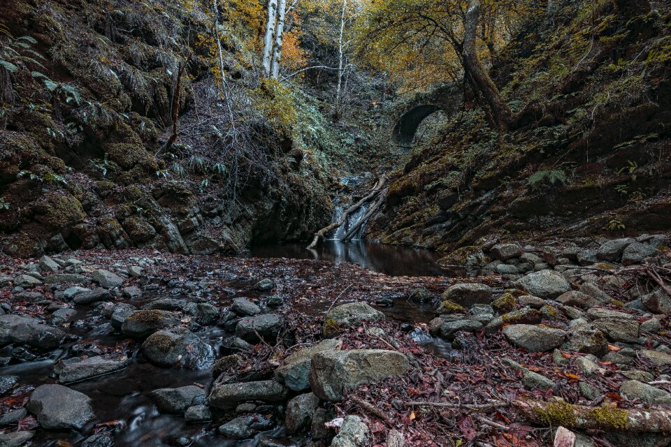 Waterfall autumn nature