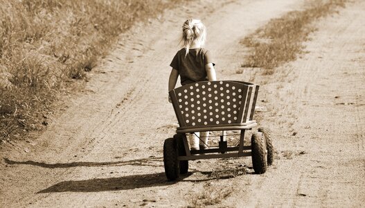 Wood car child lonely photo