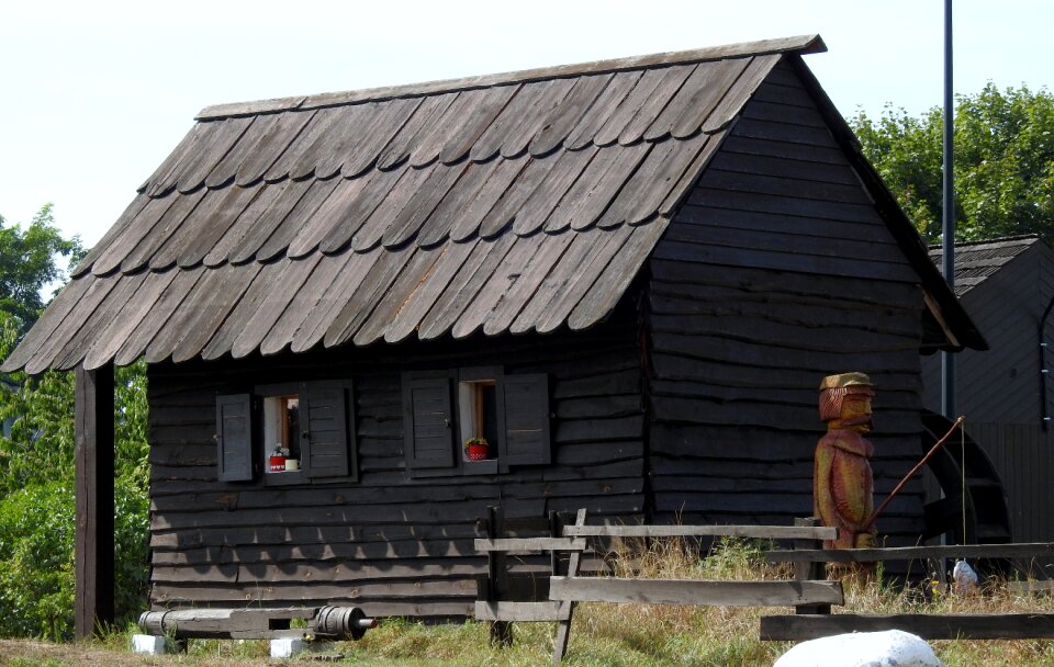 Wooden cottage nature village