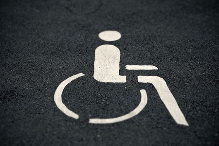 Disabled parking space wheelchair park marker