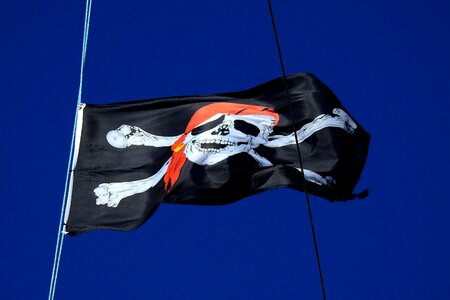The pirate flag ship the baltic sea