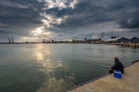 Sea landscape harbor