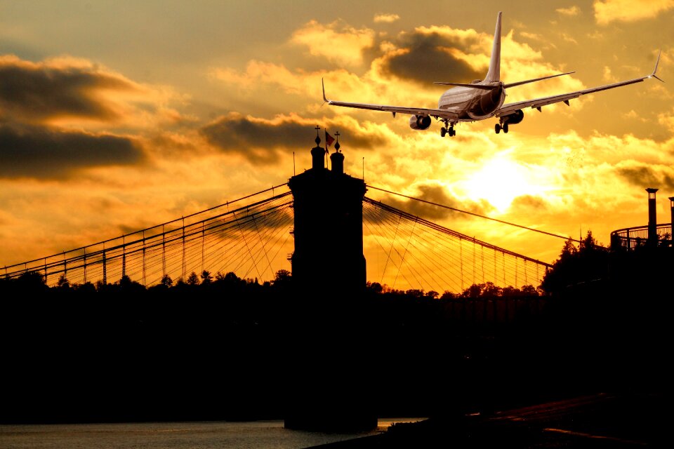 Transport system sunset sky photo