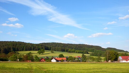 Pasture meadow sky photo