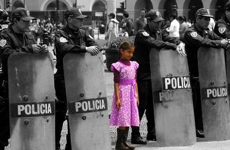 Girl child black white
