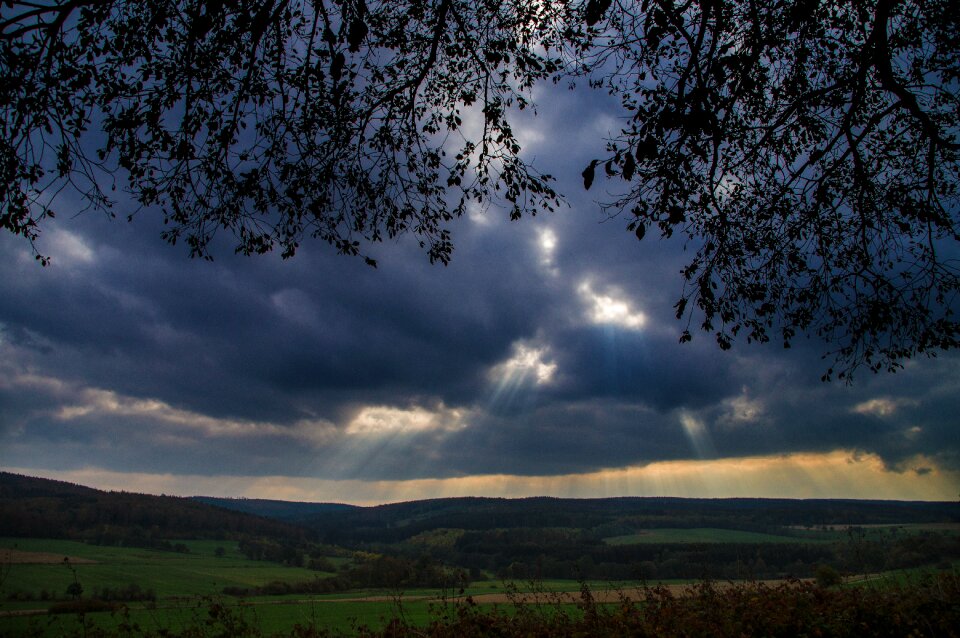 Sunbeam panorama autumn
