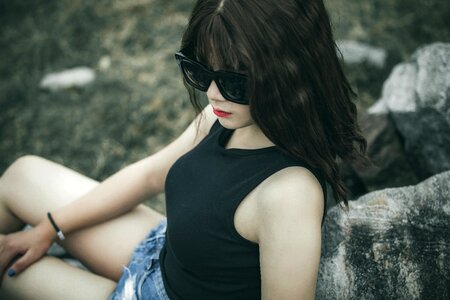 Tank top shorts sunglasses