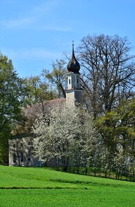 Small church steeple landscape photo