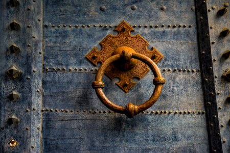 Ancient metal ring knocker photo