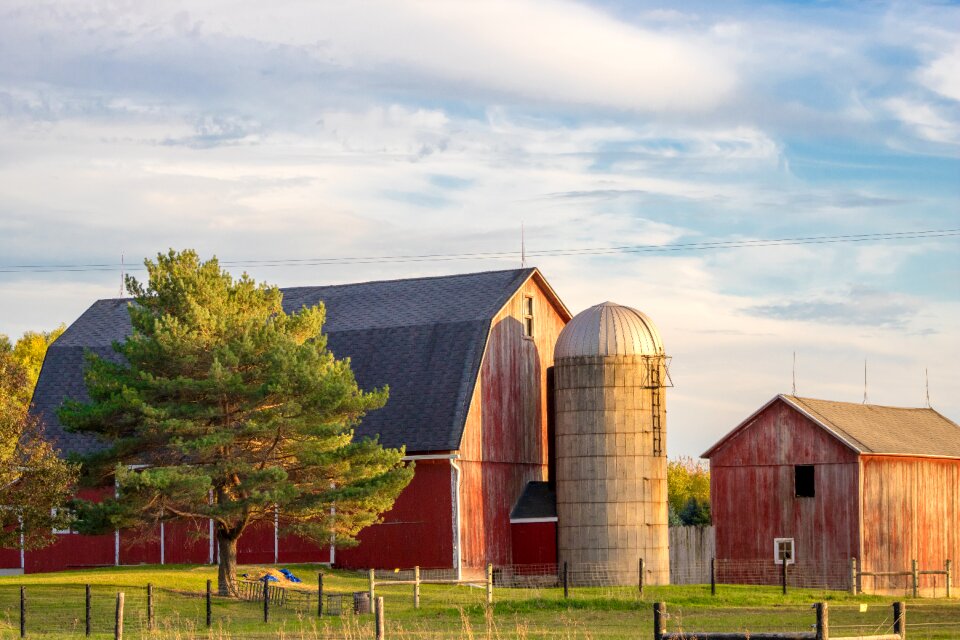 Silo farmland countryside
