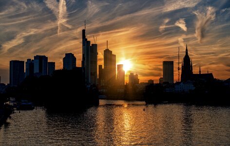 Cityscape skyscraper dusk