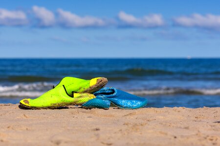 Summer beach shoes sea photo