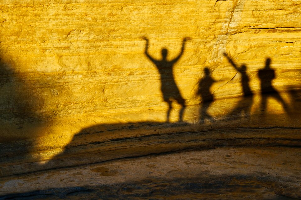 Shadow sunset rock