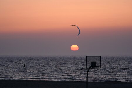 Dusk sea sun