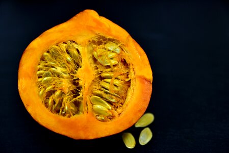 Sliced cores pumpkin seeds