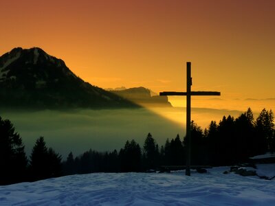 Mountains summit cross selva marine