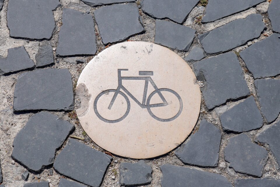 Road cyclists cycle path