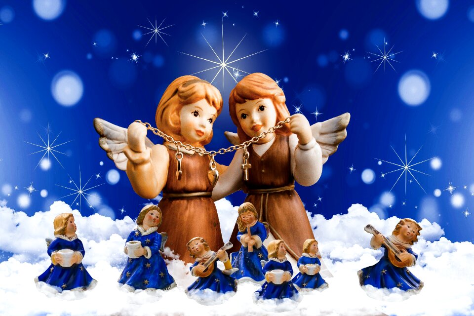 Wing christmas angel clouds