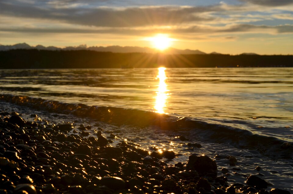Beach mountains gold