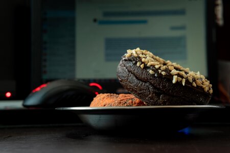 Delicious dark donut photo