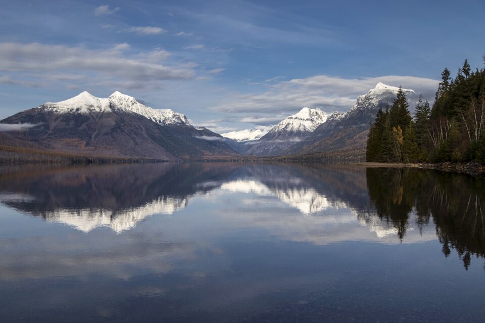 Skyline peaks reflection