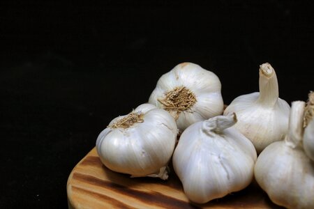 Black wood chopping board food photo