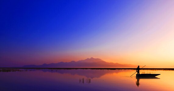 Peace sunset background photo