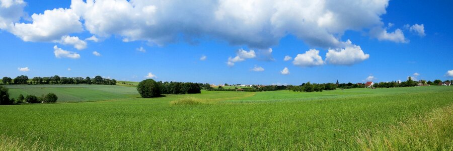 Clouds panorama meadow photo