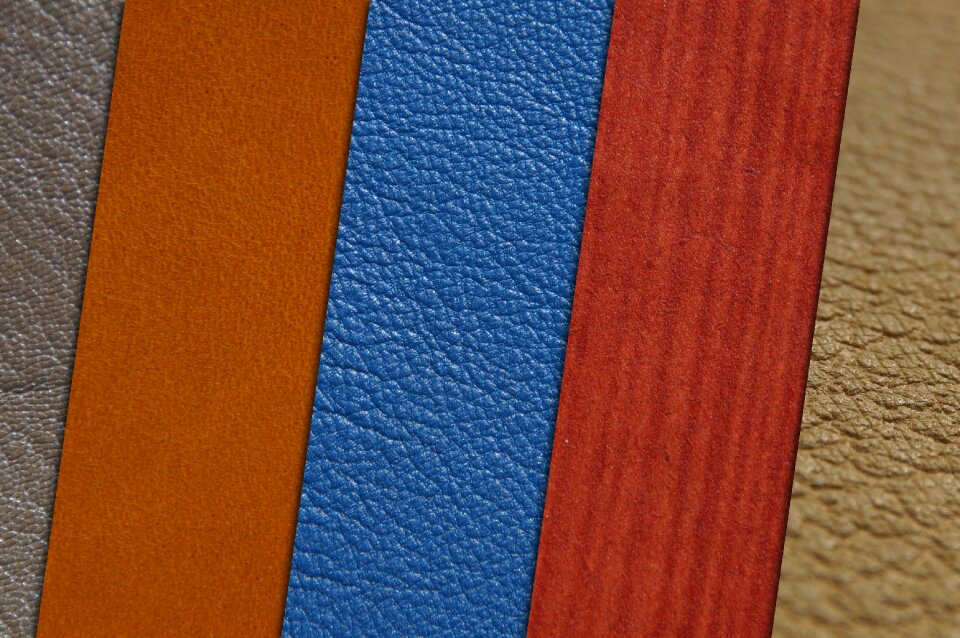 Orange brown real leather