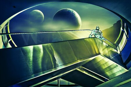 Architecture stairs moon