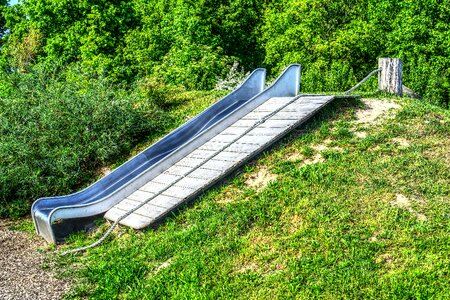 Climbing rope ramp wood ramp photo