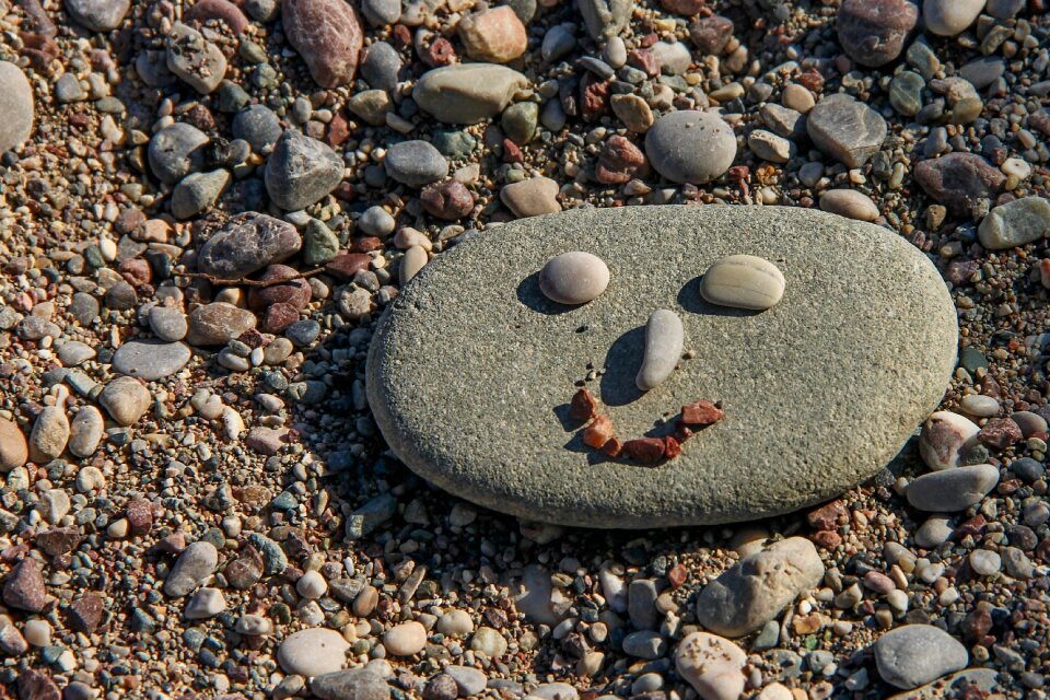 Pebble beach stone figure
