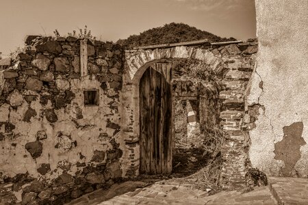 Aged decay doorway photo