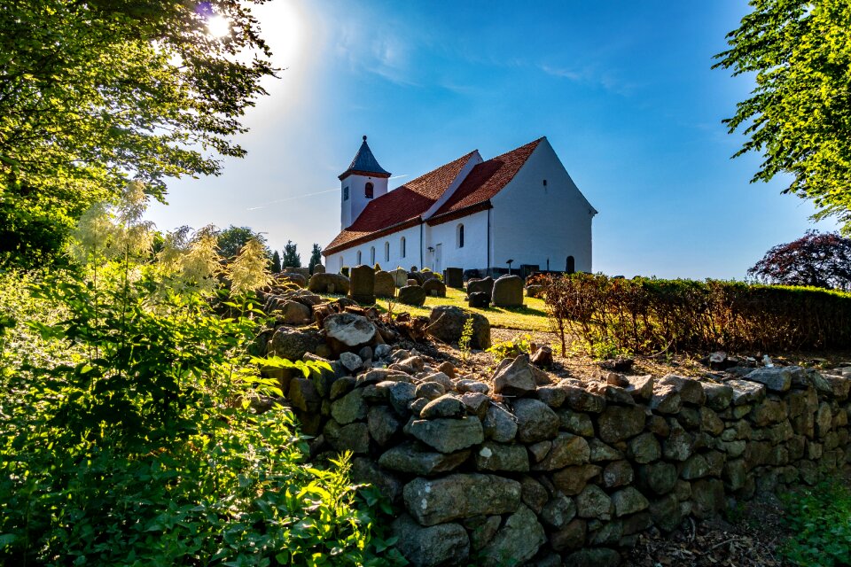 Stone dike architecture blue sky