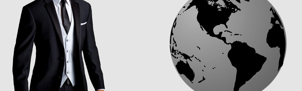 World businessman gray business