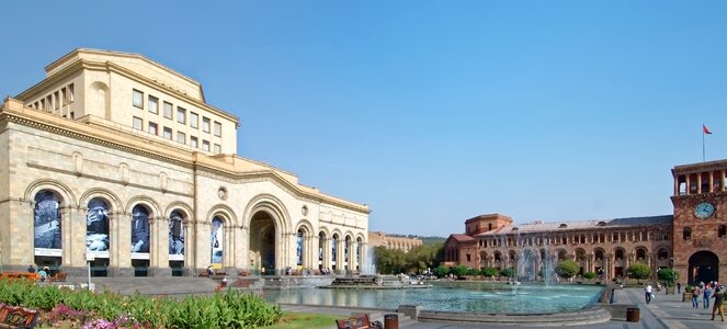 Singing fountain architecture building photo