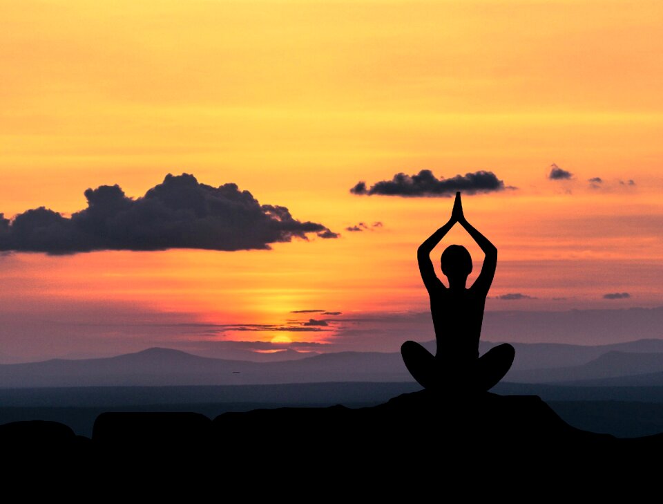 Yoga statue rest photo