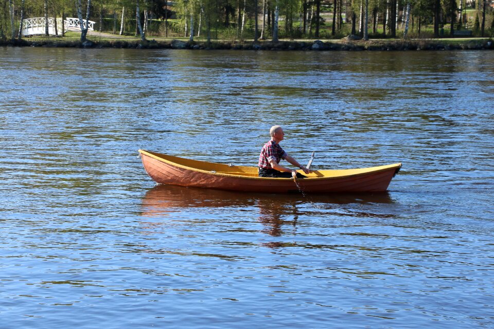 Rowing boat water summer photo