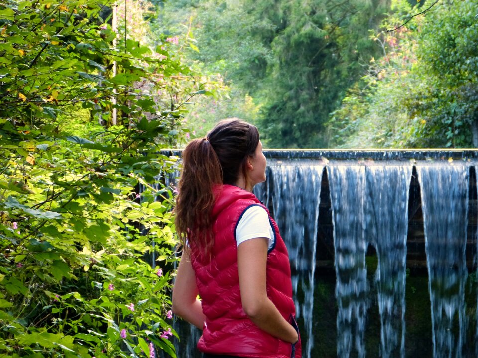 Waterfall forest autumn