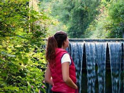 Waterfall forest autumn
