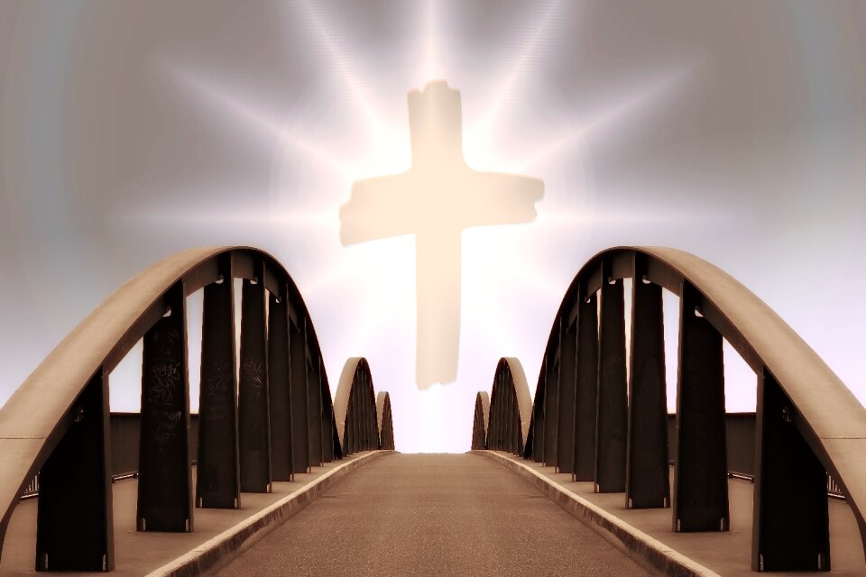 Church bridge sunset