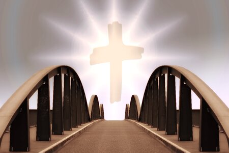 Church bridge sunset
