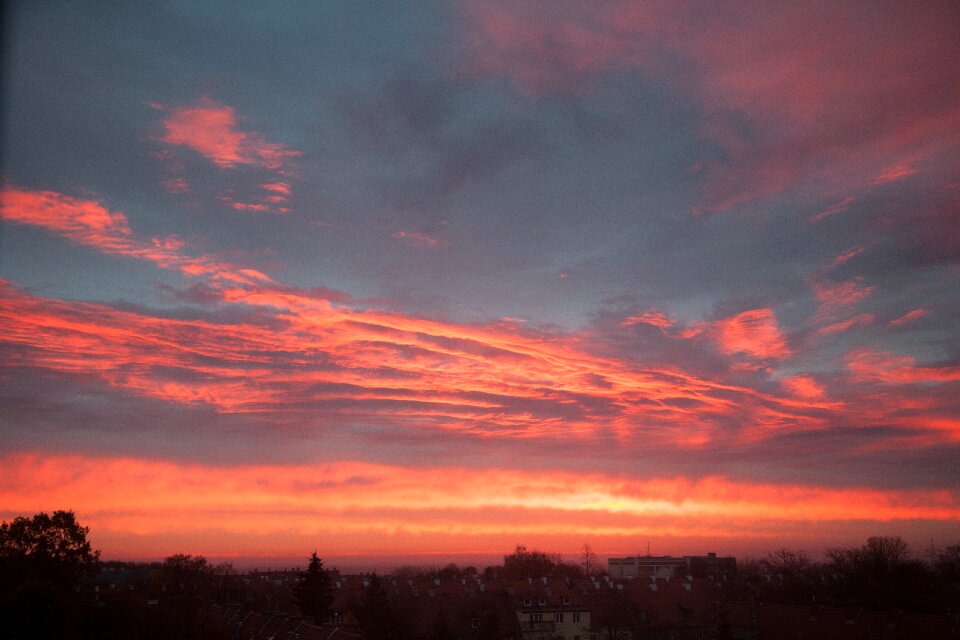 Twilight landscape clouds photo