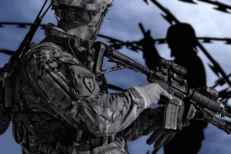 Armed man uniform