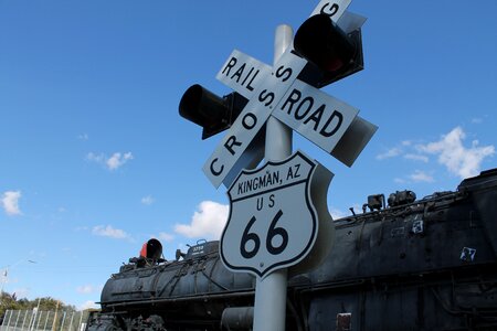 Route 66 usa blue cross photo