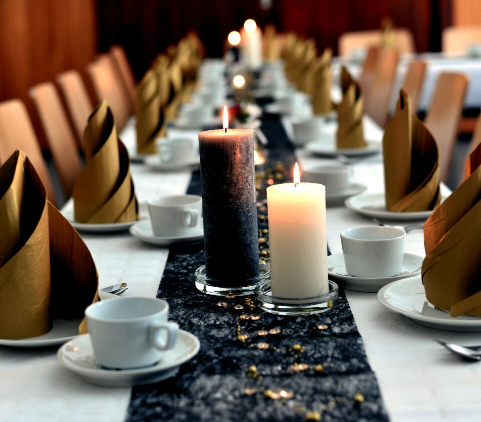 Candles celebration table decoration