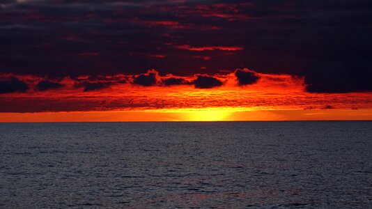 Sunset at sea seaman's vision ocean view