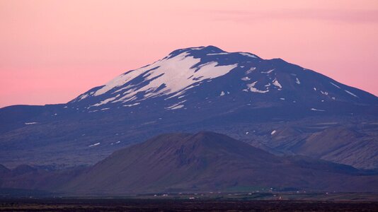 Hekla iceland midnight sun photo