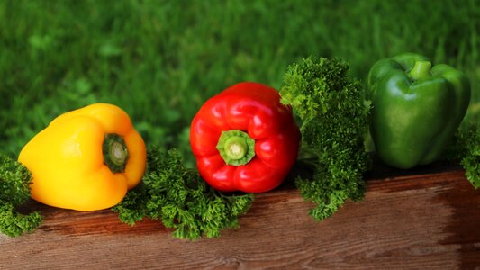Sweet peppers fresh closeup