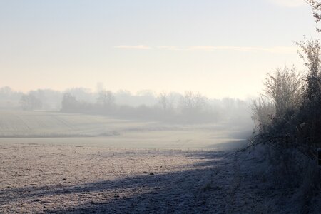 Dawn landscape cold photo